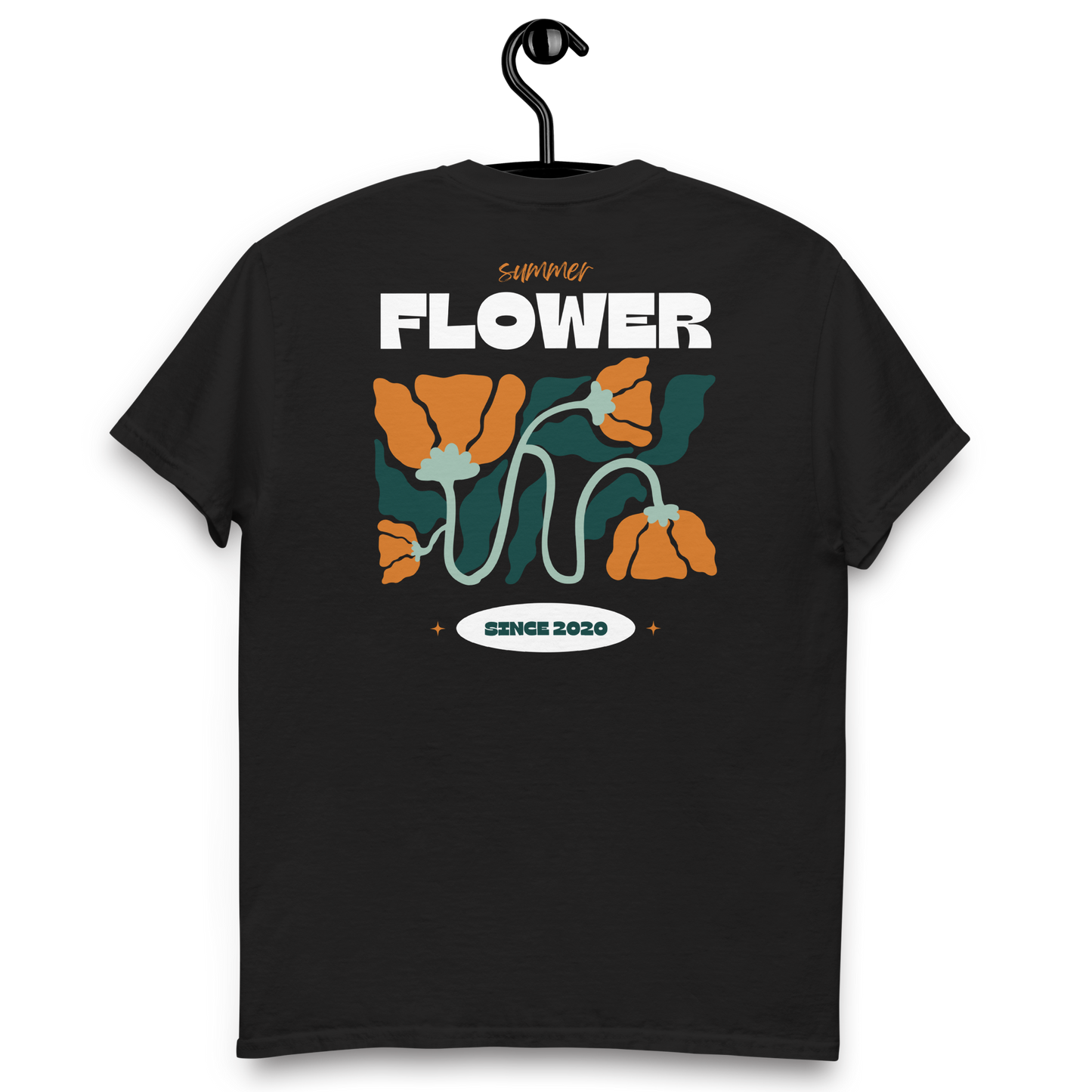 CAMISETA ALGODÓN CON BORDADO Y ESTAMPA "SUMMER FLOWER"