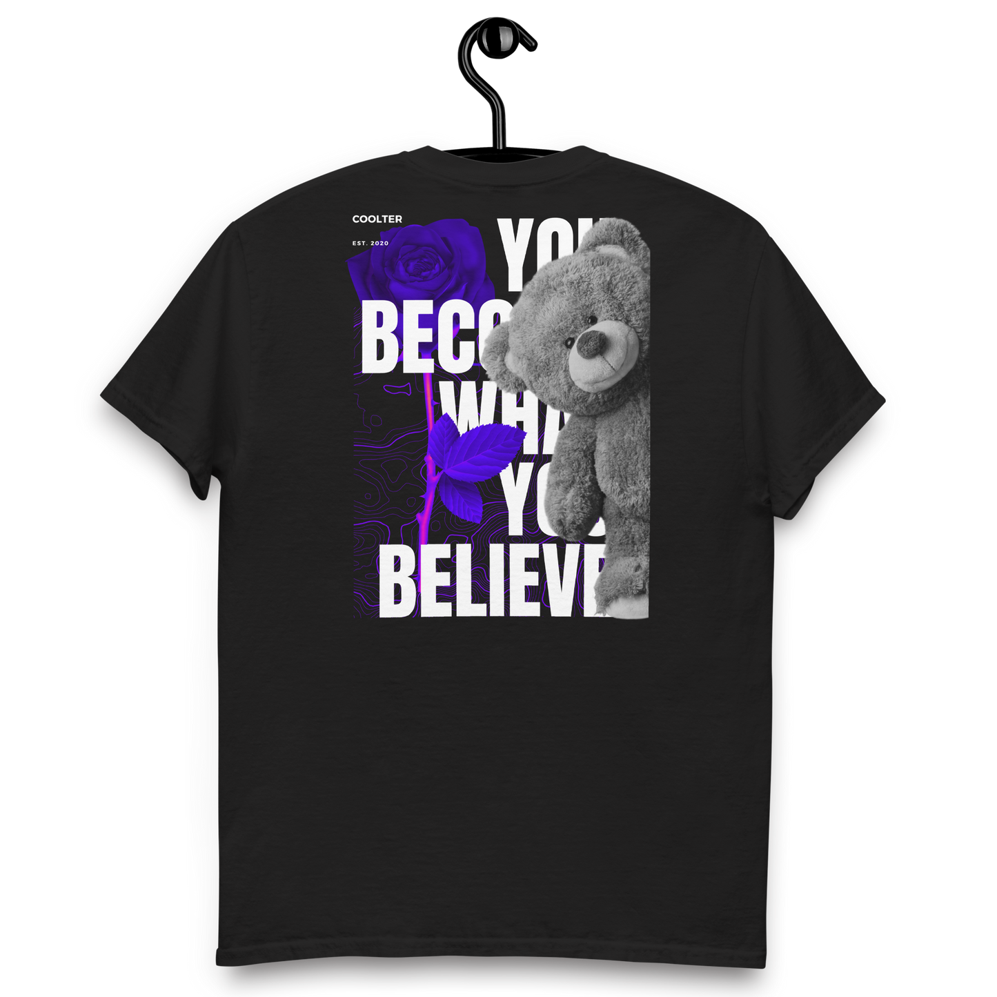 CAMISETA ALGODÓN CON BORDADO Y ESTAMPA "YOU BECOME WHAT YOU BELIEVE 2"