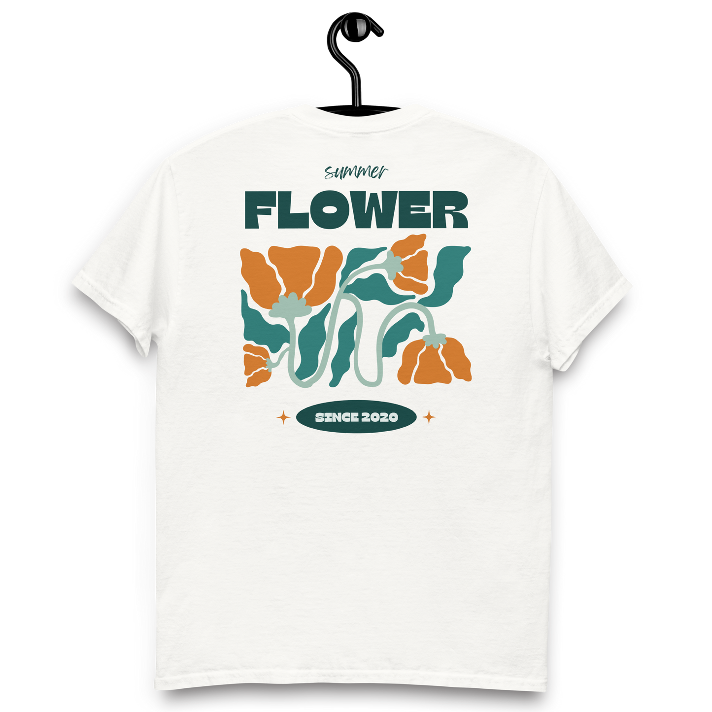 CAMISETA ALGODÓN CON BORDADO Y ESTAMPA "SUMMER FLOWER"