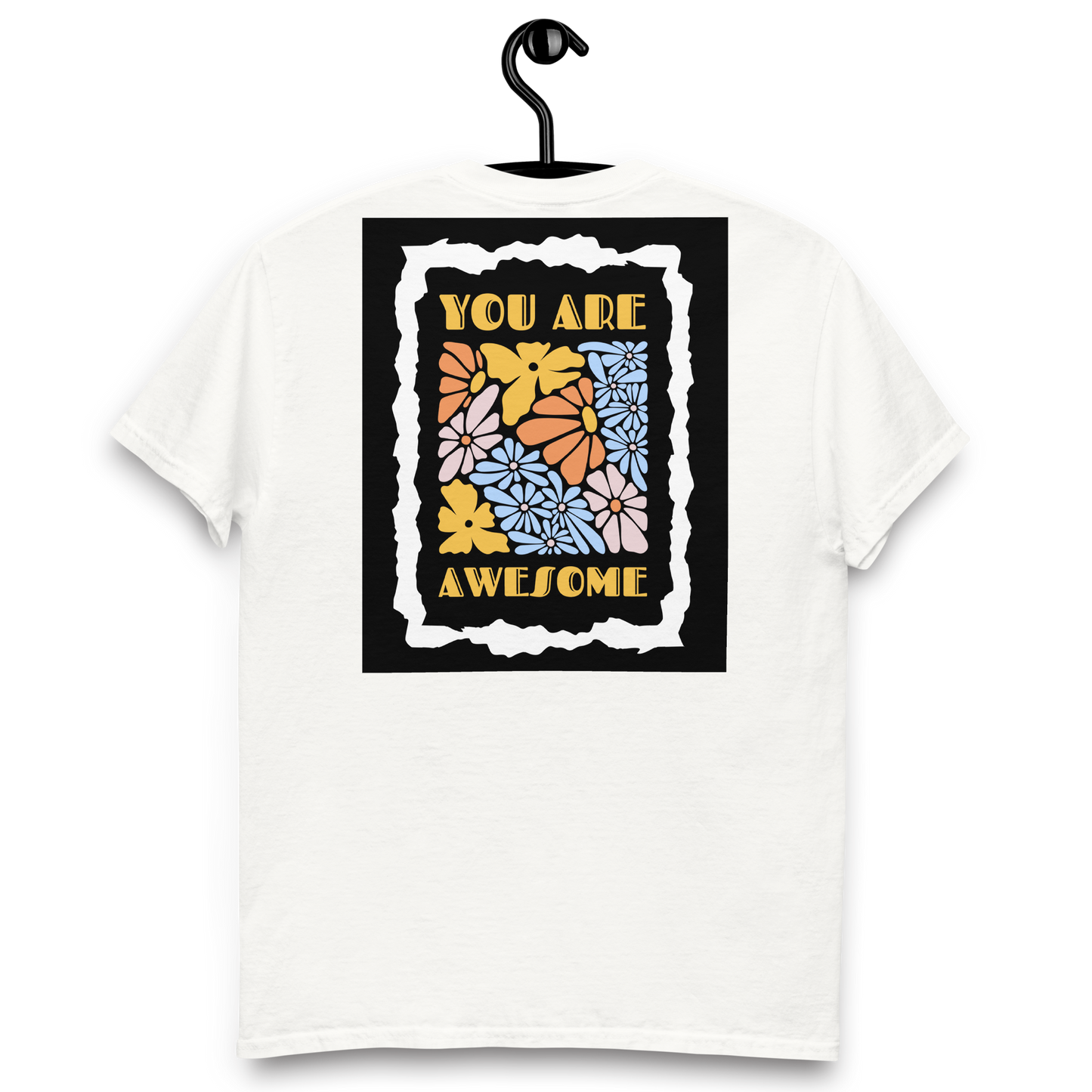 CAMISETA ALGODÓN CON BORDADO Y ESTAMPA "YOU ARE AWESOME"