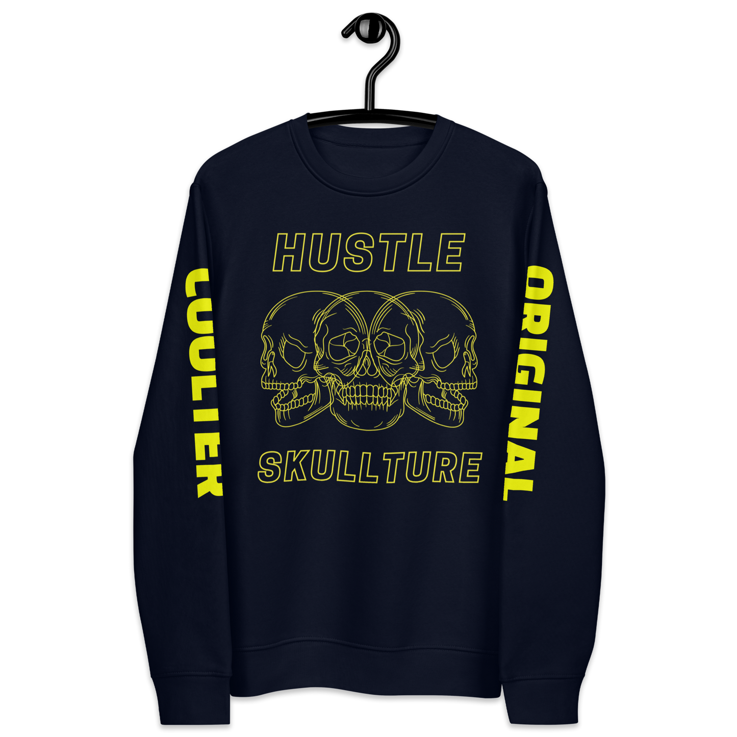SUDADERA DE ALGODÓN ORGÁNICO PREMIUM "HUSTLE SKULLTURE"