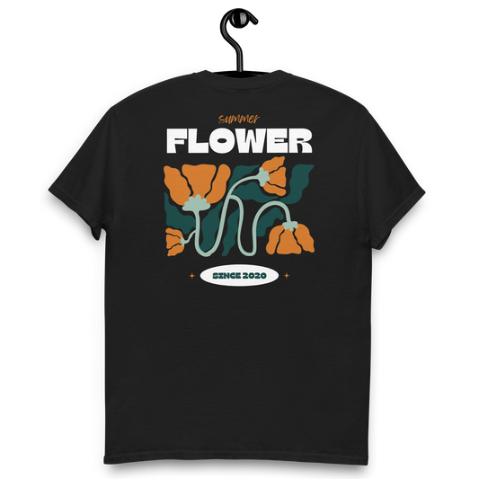 CAMISETA ALGODÓN CON BORDADO Y ESTAMPA "SUMMER FLOWER"