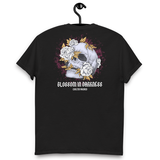 CAMISETA ALGODÓN CON BORDADO Y ESTAMPA "BLOSSON IN DARKNESS"