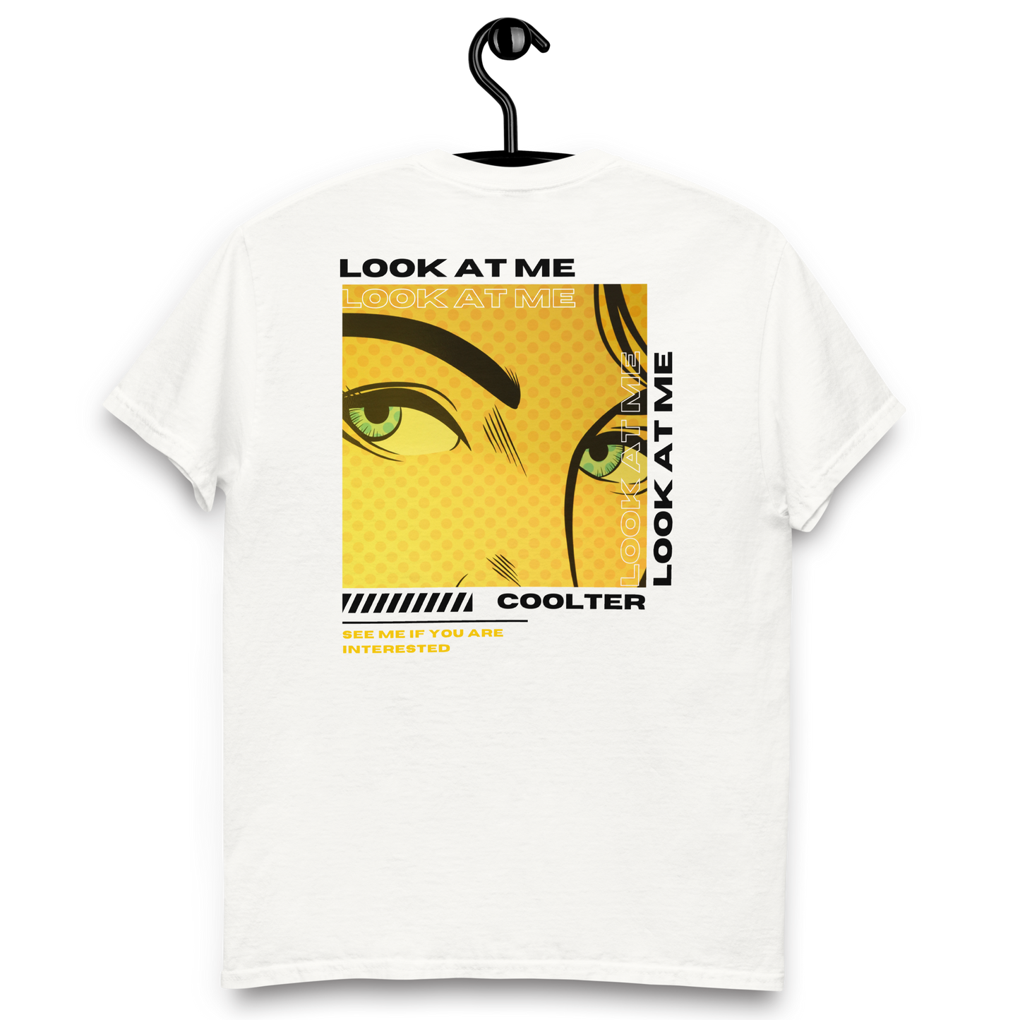CAMISETA ALGODÓN CON BORDADO Y ESTAMPA "LOOK AT ME"