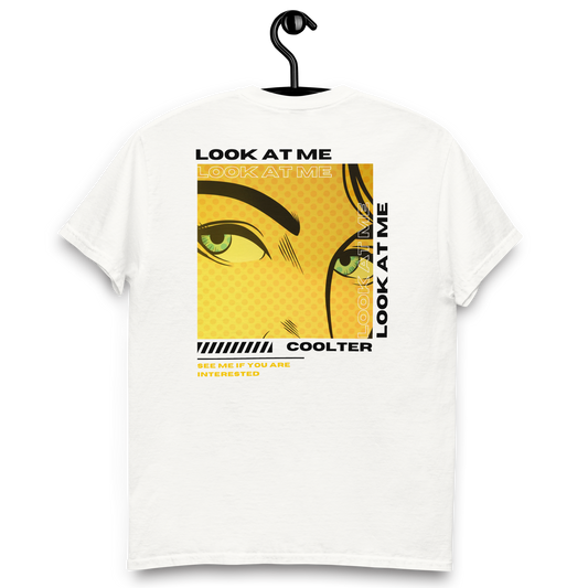 CAMISETA ALGODÓN CON BORDADO Y ESTAMPA "LOOK AT ME"