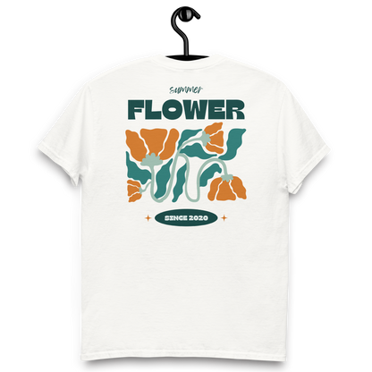 CAMISETA ALGODÓN CON BORDADO Y ESTAMPA "SUMMER FLOWER"