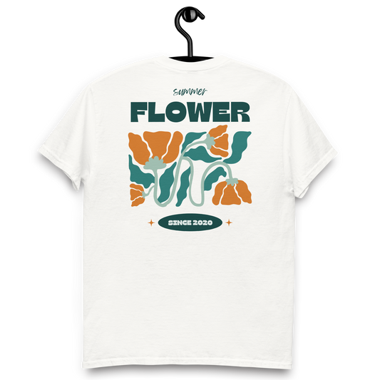 CAMISETA ALGODÓN CON BORDADO Y ESTAMPA "SUMMER FLOWER"
