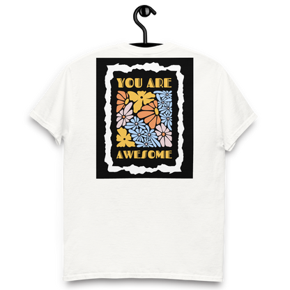 CAMISETA ALGODÓN CON BORDADO Y ESTAMPA "YOU ARE AWESOME"