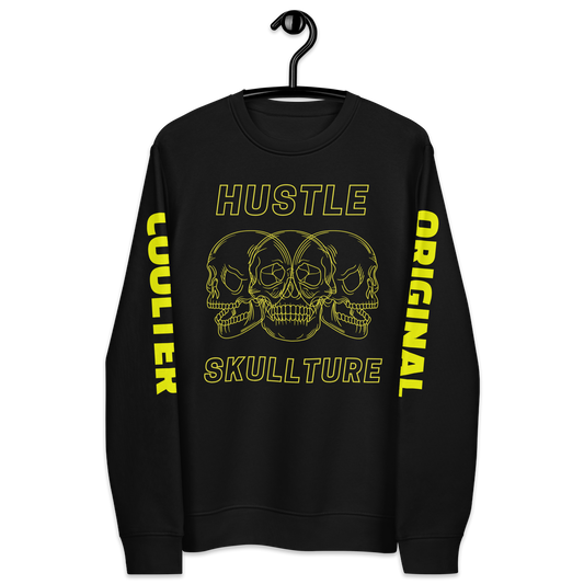 SUDADERA DE ALGODÓN ORGÁNICO PREMIUM "HUSTLE SKULLTURE"