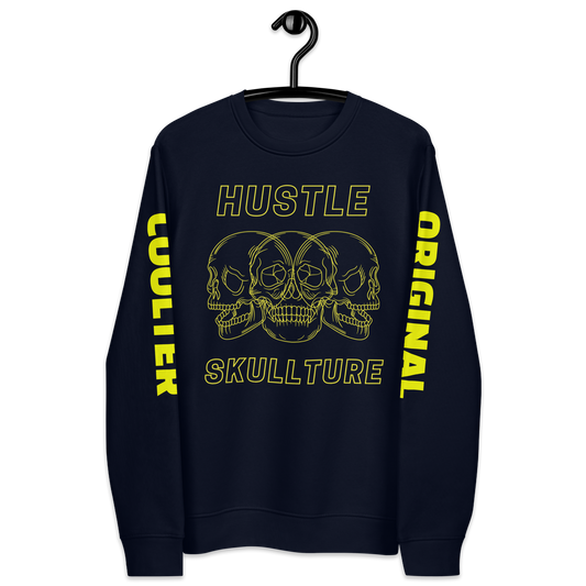 SUDADERA DE ALGODÓN ORGÁNICO PREMIUM "HUSTLE SKULLTURE"